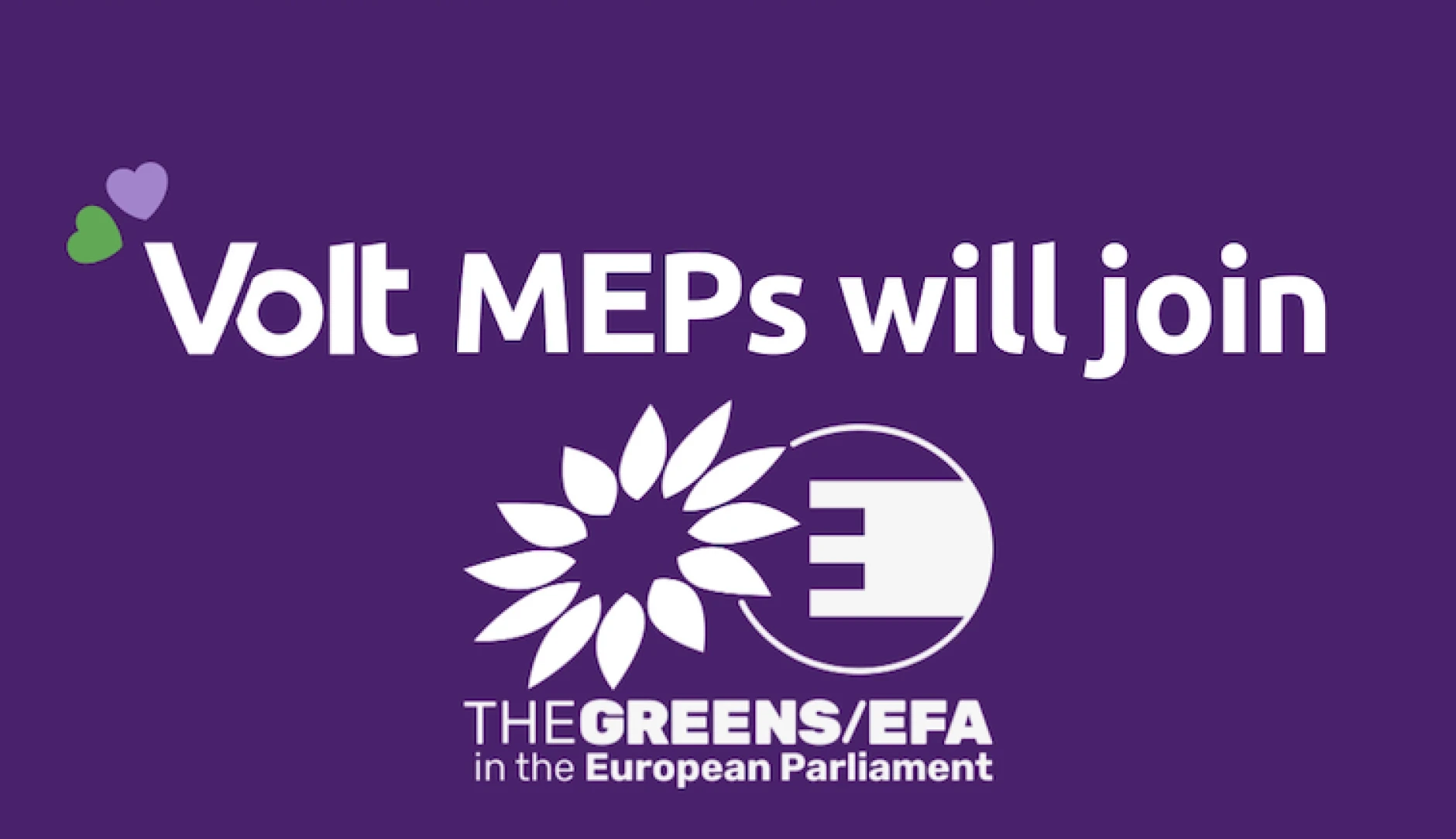 Volt MEPs will join TheGreens/EFA in the European Parliament