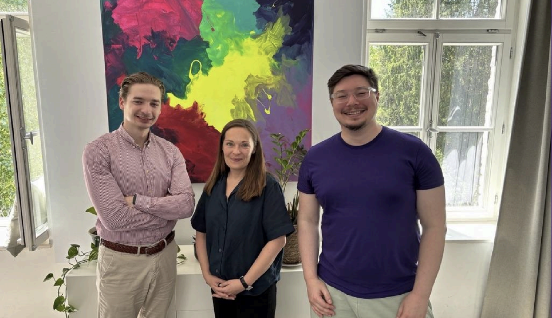 Volt-Wiesbaden Führungsteam Edwin Meier, Kathrin Brieger, Patrick Raszka (Jasmine Leskien abwesend)