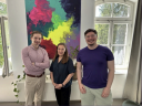 Volt-Wiesbaden Führungsteam Edwin Meier, Kathrin Brieger, Patrick Raszka (Jasmine Leskien abwesend)
