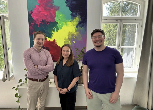 Volt-Wiesbaden Führungsteam Edwin Meier, Kathrin Brieger, Patrick Raszka (Jasmine Leskien abwesend)