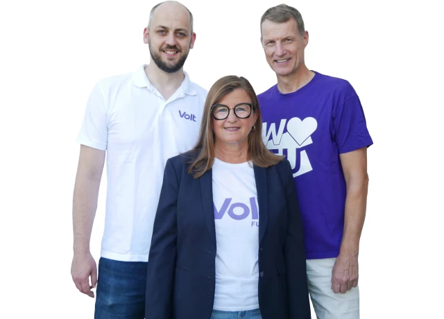 Local Lead-Team Volt Osthessen. Von links nach rechts: Philipp Hermes, Elke Hohmann, Christoph Hagedorn.