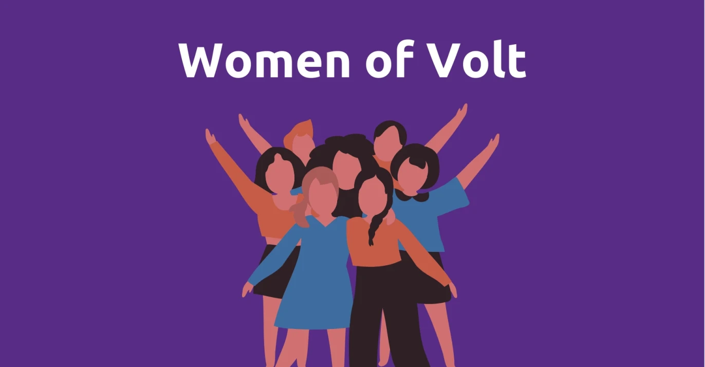 Text: Women of Volt. Darunter eine Zeichnung von Frauen.