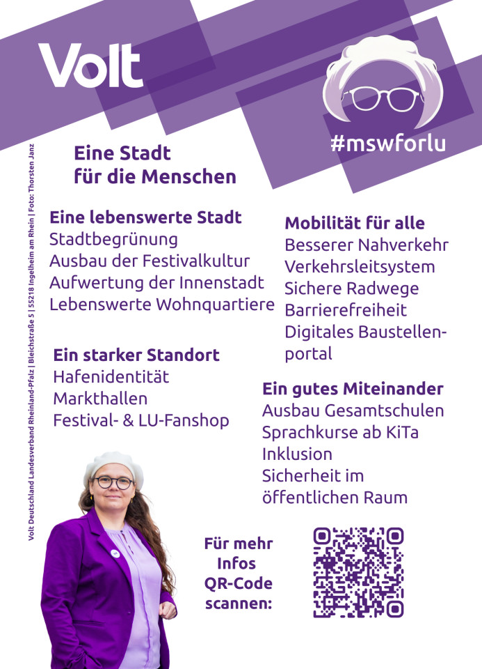 Das Bild zeit einen kurzen Überblick über die Schwerpunkte im OB-Wahlprogramm von Michaela.