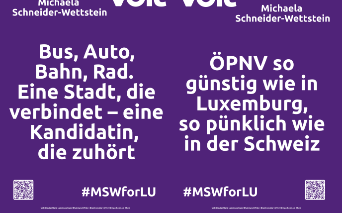 Auf dem Foto sieht man das Wahlplakat mit den Slogans wie im Fließtext.