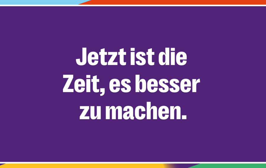 Weißer Text auf lila Hintergrund, in dem steht: 