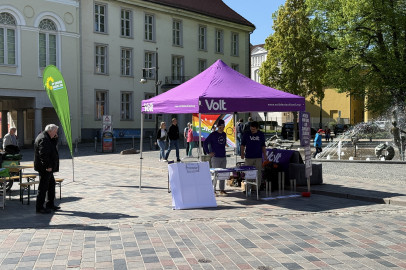 Infostand in Rostock