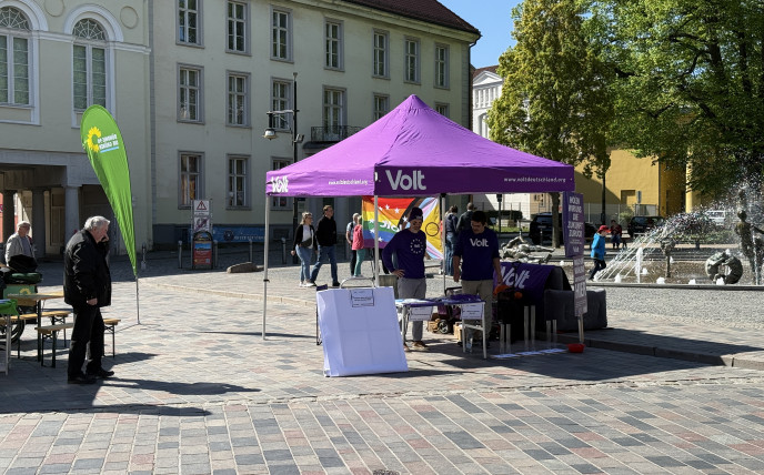 Infostand in Rostock