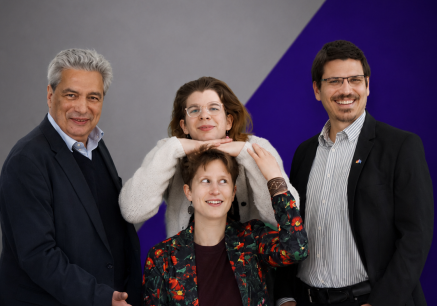 Das vier Spitzenkandidierenden von Volt zur Landtagswahl.