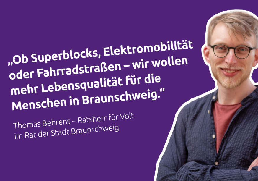 Thomas Behrens, Ratsherr Volt, Portrait und Zitat