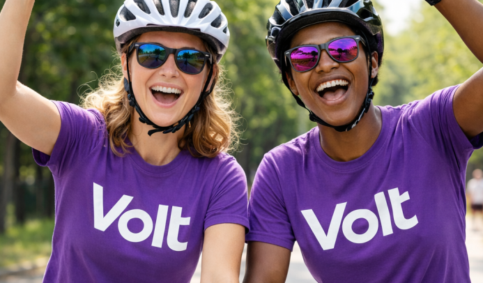 Enthusiastic Volt cyclists