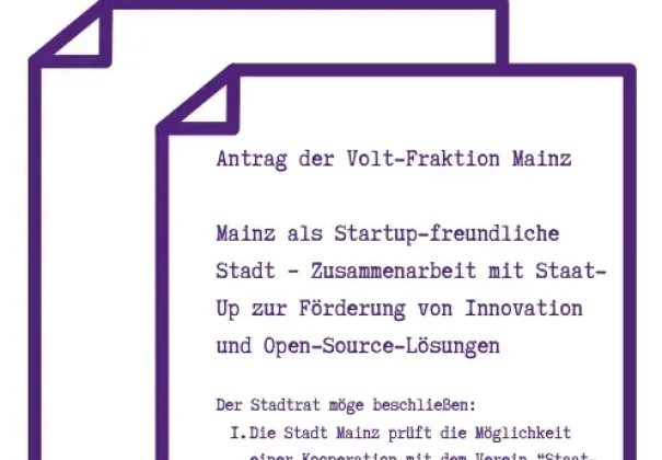 Symbolbild Antrag der Volt-Fraktion Mainz