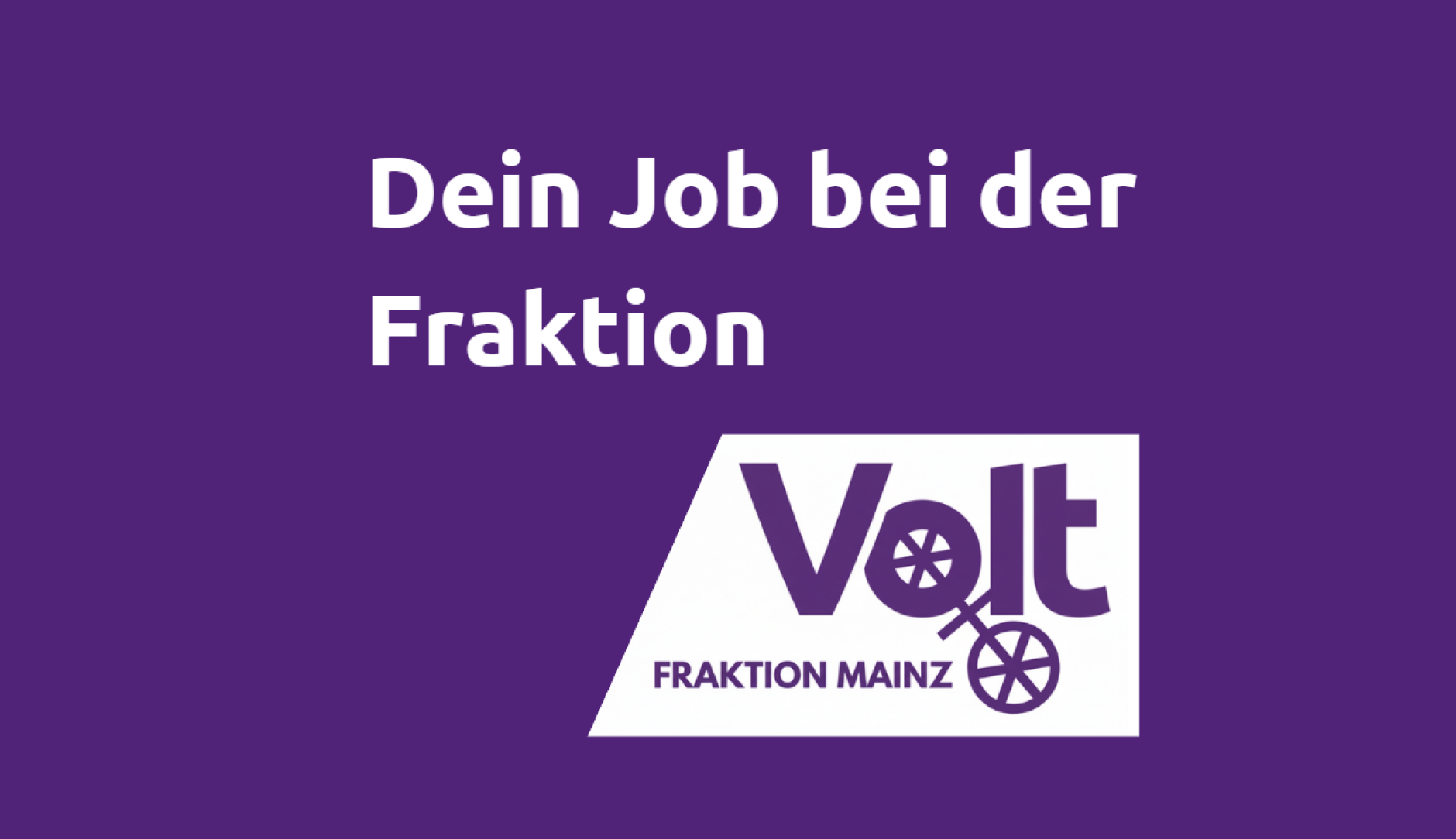 Ausschreibung Dein Job bei der Fraktion