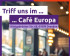 Sharepic Volt Stammtisch: Triff uns im Café Europa