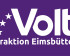 Drei europäische Sterne verbinden den Schriftzug von „Volt“ mit dem Schriftzug „Fraktion Eimsbüttel“