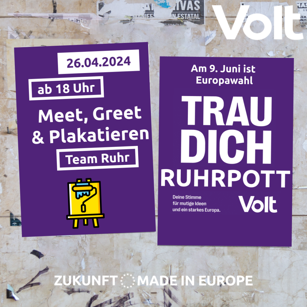 Plakat Wahlkampf Volt Deutschland.