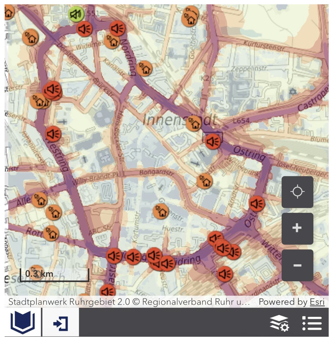 L&auml;rmkartierung im Geoportal der Stadt Bochum