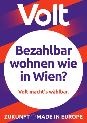 Wahlplakat: Bezahlbar wohnen wie in Wien?